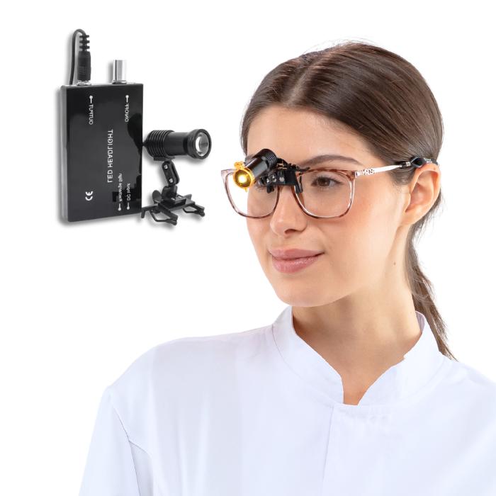 X1 Headlight with Support for Use with Loupes and Glasses