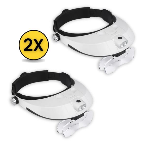 2-Pack Magnifying Glasses – 5 Magnification Levels with LED Light for ...