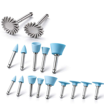 Polishing Kit for Resin and Porcelain – 14 Pieces (RA 2.35 mm Universal) for Low Speed