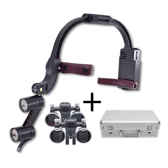 Kit Completo Lupa M1 con lentes de 2.5x y 3.5x + Maletí — vista frontal profesional