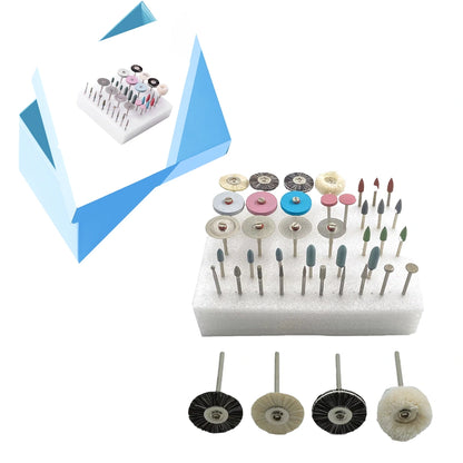 Polishing and Finishing Kit for Prosthetics with 38 Pieces