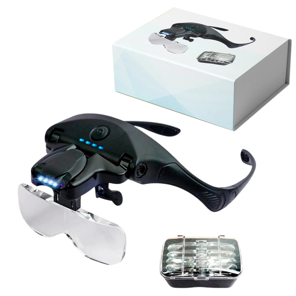 V5 PRO Loupe with 5 Magnification Lenses and Rechargeable LED Light