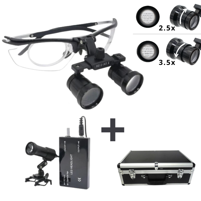 X2 Loupe with 2.5x and 3.5x Lenses and a 5-Watt Rechargeable Headlight